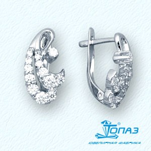 

Серьги с фианитами Линии Любви, Серьги Т30202739