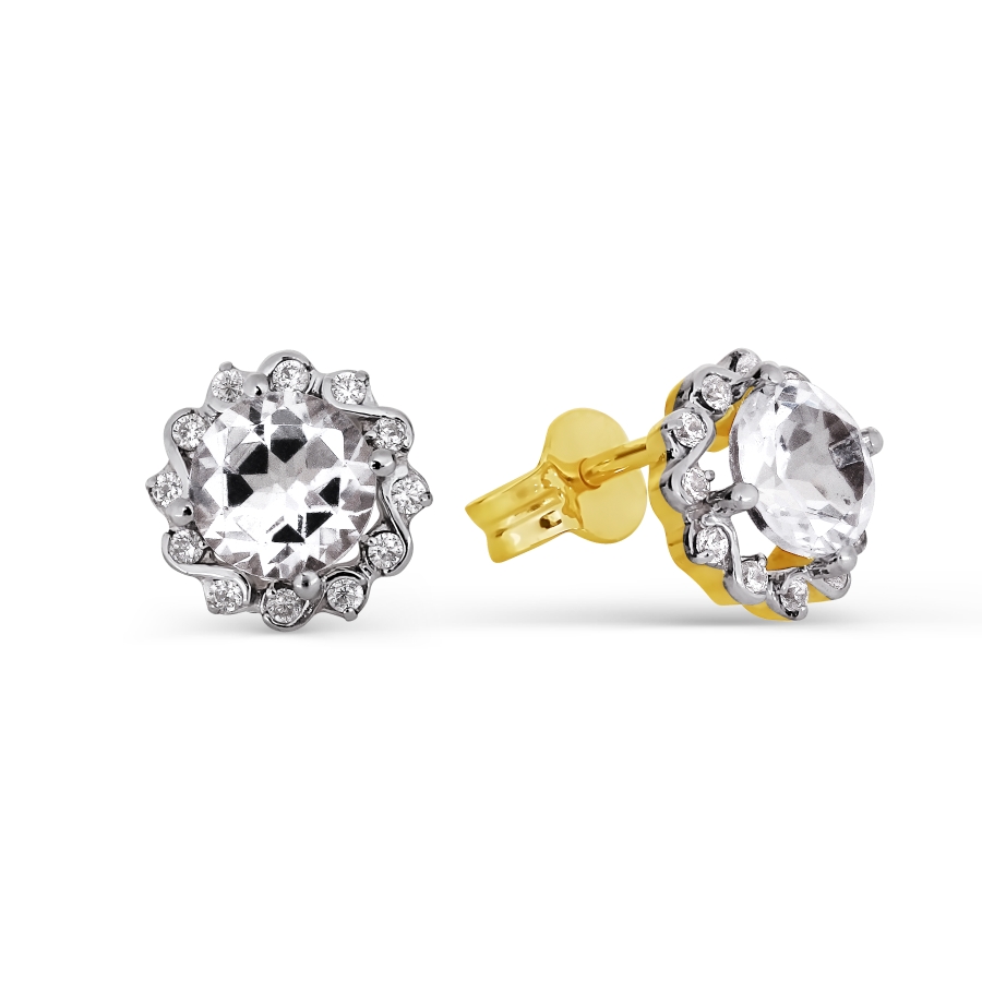 

Серьги с топазами и фианитами Линии Любви