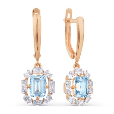 

Серьги с топазами и Swarovski Zirconia Линии Любви, Серьги Т143028894