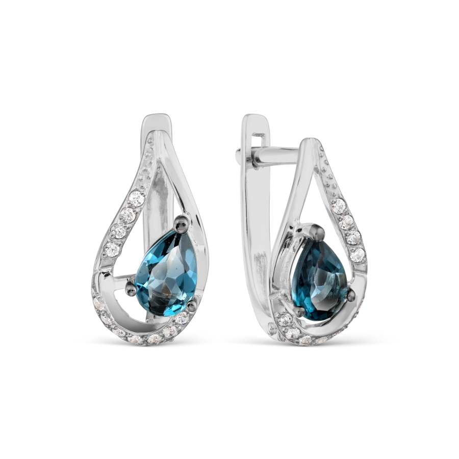 

Серьги с топазами и Swarovski Zirconia Линии Любви, Серьги Т303025955-01