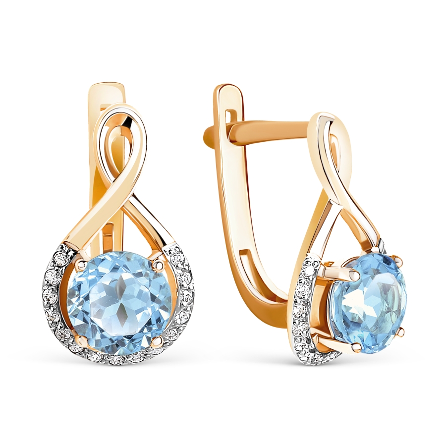 

Серьги с топазами и бриллиантами Линии Любви