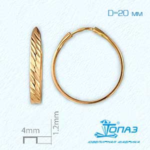 

Серьги конго из красного золота Линии Любви, Серьги Т100621342