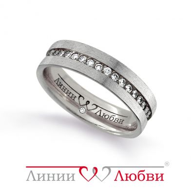 

Кольцо обручальное с бриллиантами Линии Любви, Кольцо Л31131143-21