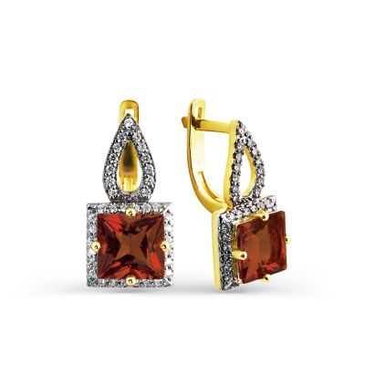 

Серьги с гранатами и фианитами Линии Любви, Серьги Т943024999
