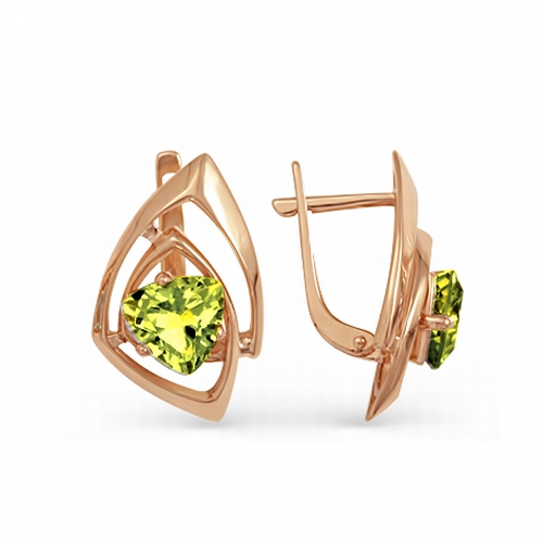 

Серьги с хризолитами Линии Любви