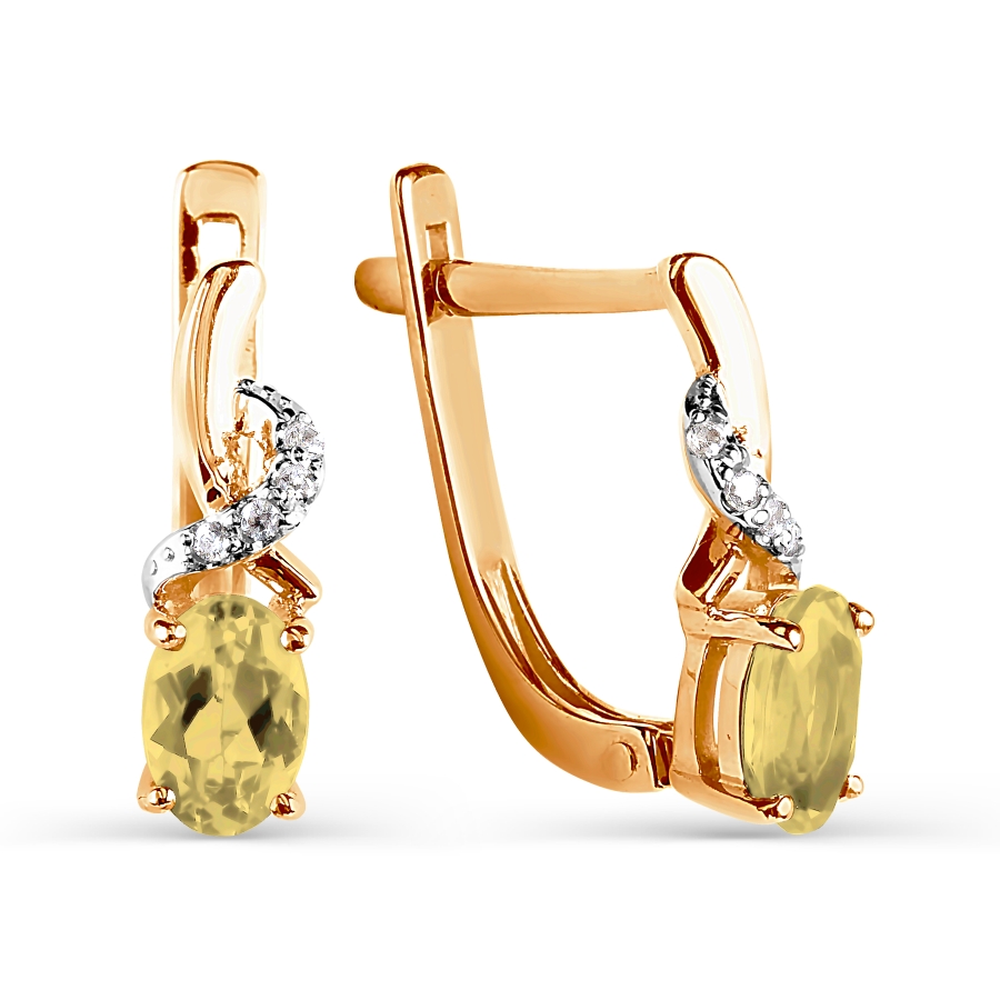 

Серьги с цитринами и Swarovski Zirconia Линии Любви