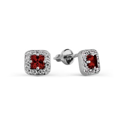 

Серьги с гранатами и фианитами Линии Любви, Серьги Т303026722-03
