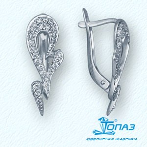 

Серьги с фианитами Линии Любви, Серьги Т30202734