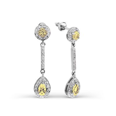 

Серьги с цитринами и фианитами Линии Любви, Серьги Т303026717-03