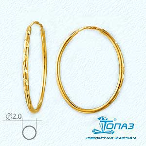 

Серьги конго из желтого золота Линии Любви, Серьги Т900621442