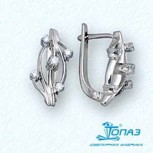 

Серьги с фианитами Линии Любви, Серьги Т30202701
