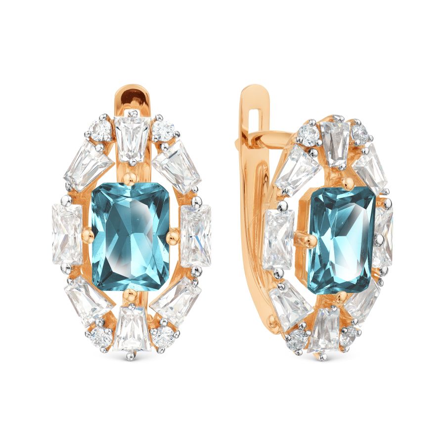 

Серьги с топазами и Swarovski Zirconia Линии Любви, Серьги Т143029141-02