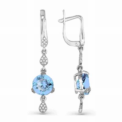 

Серьги с топазами и фианитами Линии Любви, Серьги Т703023519