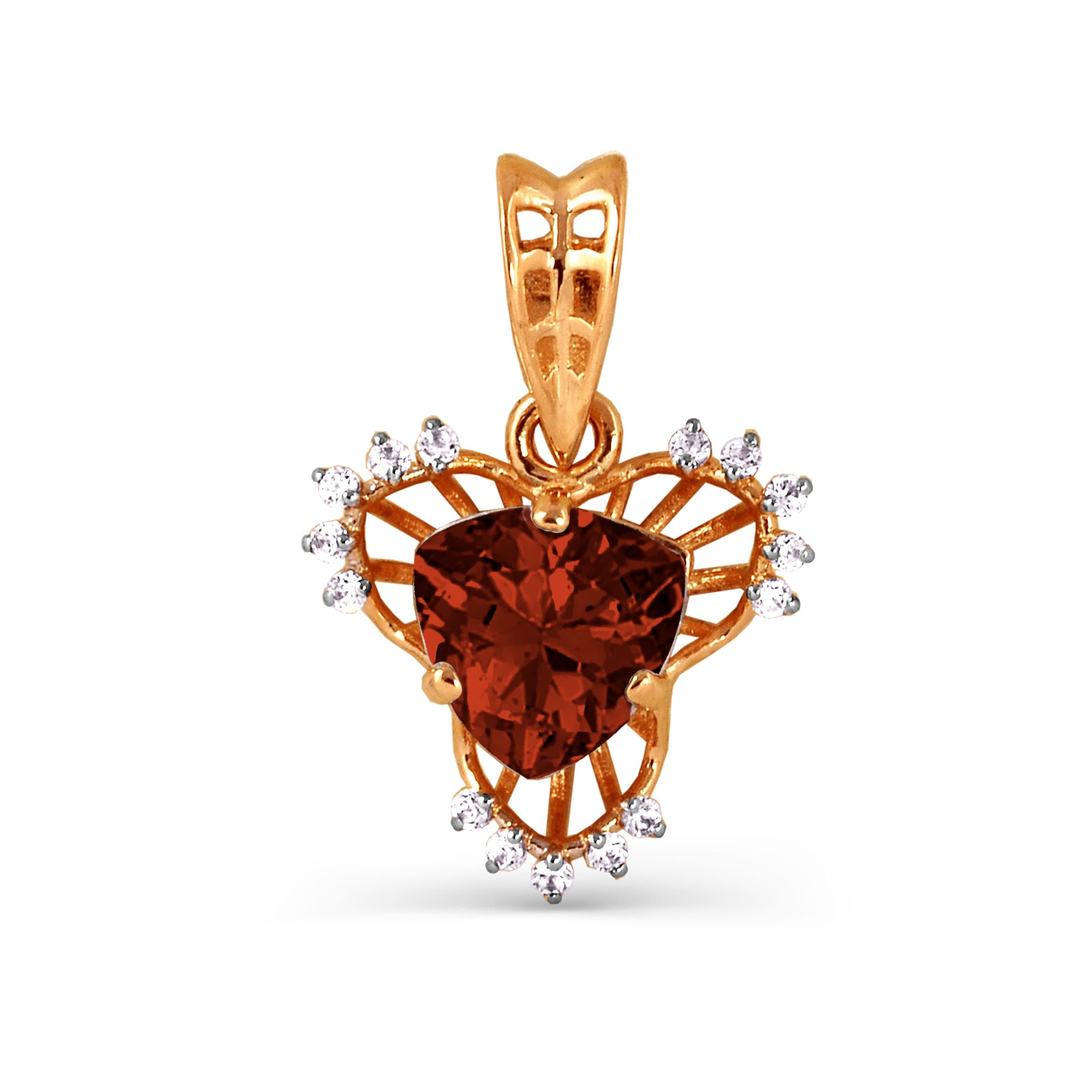 

Подвеска с гранатом и фианитами Линии Любви