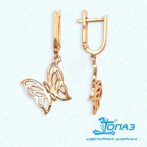 

Серьги из красного золота Линии Любви, Серьги Т100023081