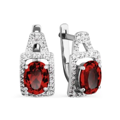 

Серьги с гранатами и фианитами Линии Любви, Серьги Т303025324
