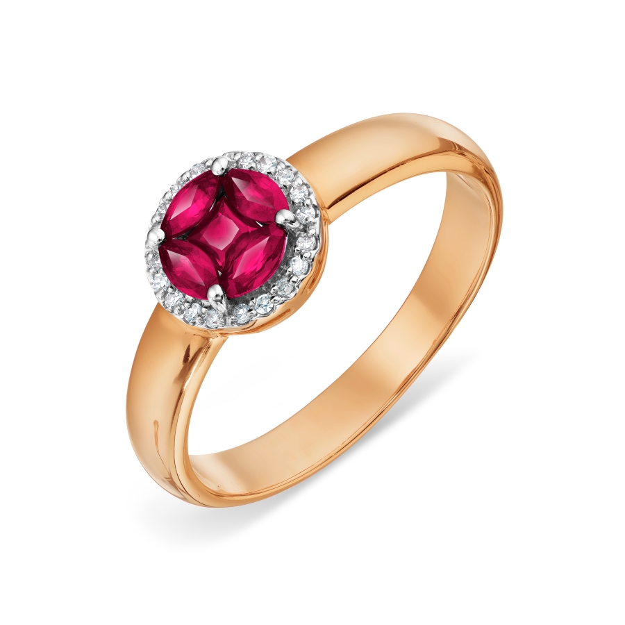 

Кольцо с рубинами и бриллиантами Линии Любви