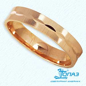

Кольцо обручальное из красного золота Линии Любви, Кольцо Т100611450
