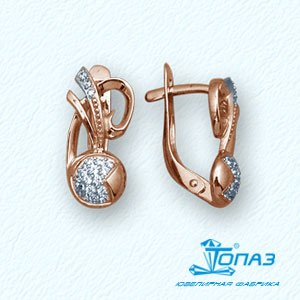 

Серьги с фианитами Линии Любви, Серьги Т14202816