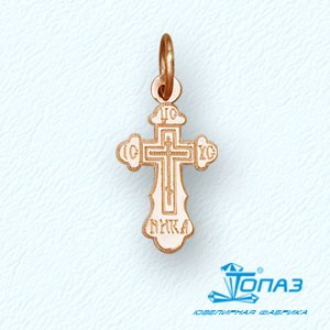

Крестик из красного золота Линии Любви, Крестики Т10086034