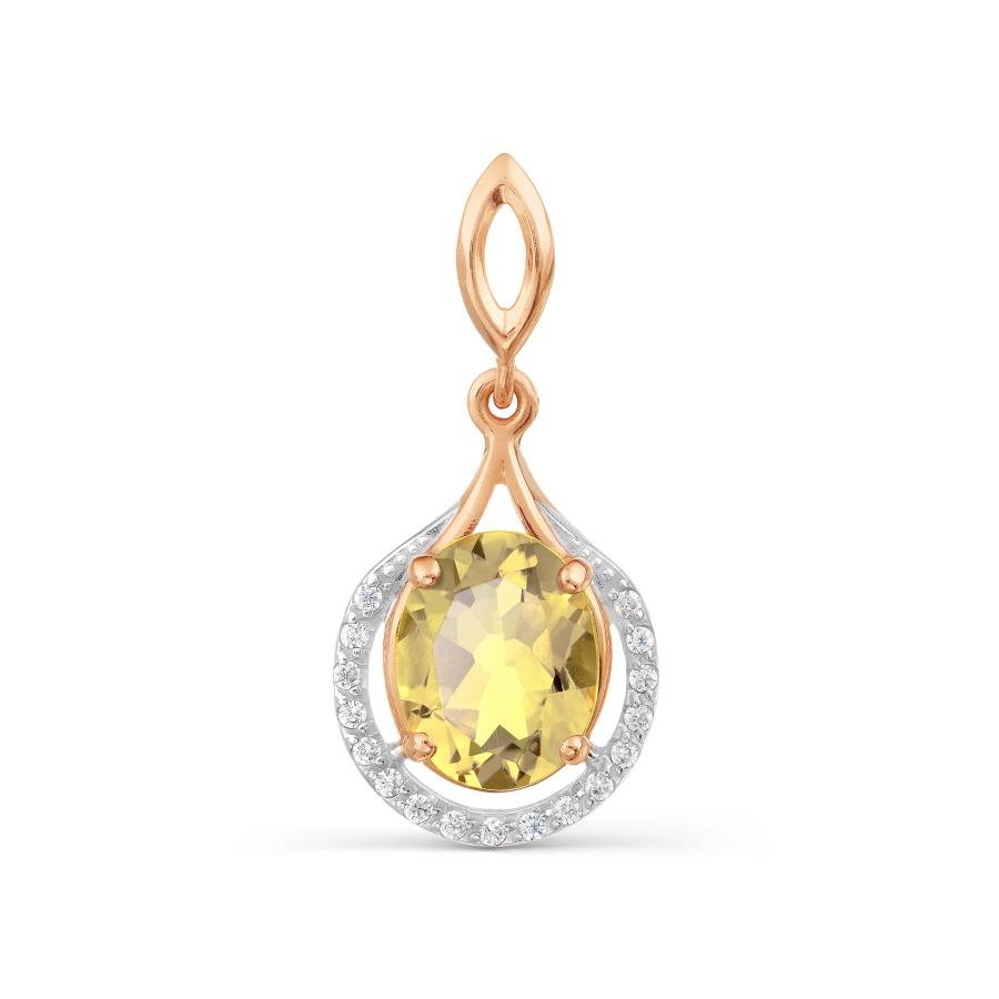 

Подвеска с цитрином и фианитами Линии Любви