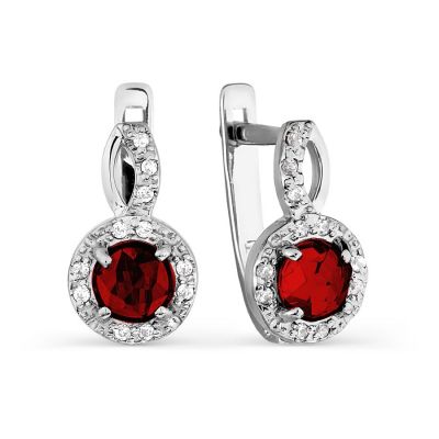 

Серьги с гранатами и фианитами Линии Любви, Серьги Т303026427-01