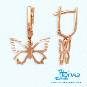 

Серьги из красного золота Линии Любви, Серьги Т100623094