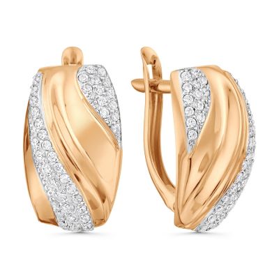 

Серьги с Swarovski Zirconia Линии Любви, Серьги Т14202Б065