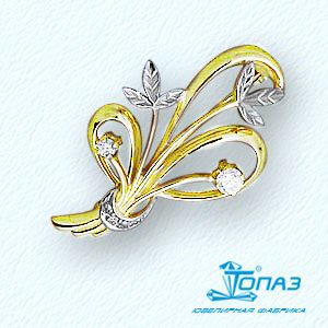 

Брошь с фианитами Линии Любви, Брошь Т94209033