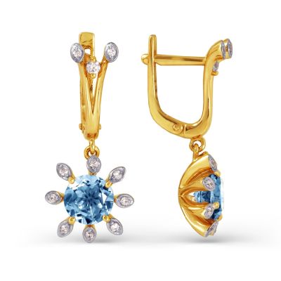 

Серьги с топазами и фианитами Линии Любви, Серьги Т943023590