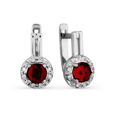 

Серьги с гранатами и фианитами Линии Любви, Серьги Т307026422-01