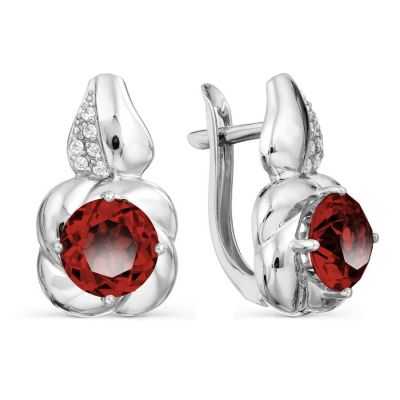

Серьги с гранатами и фианитами Линии Любви, Серьги Т30302Б185