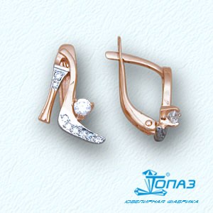 

Серьги с фианитами Линии Любви, Серьги Т14202898