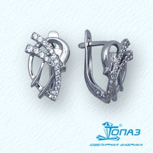 

Серьги с фианитами Линии Любви, Серьги Т30202846