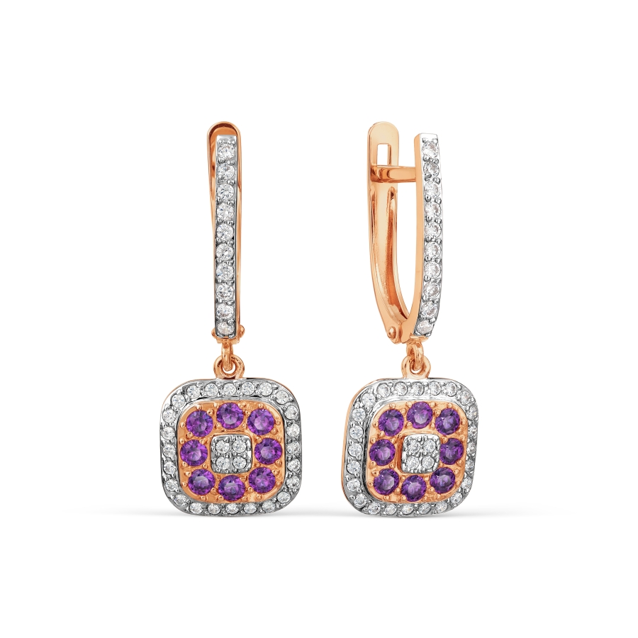 

Серьги с Swarovski Zirconia и фианитами Линии Любви, Серьги Т147028171-02