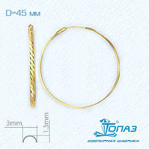 

Серьги конго из желтого золота Линии Любви, Серьги Т900621237