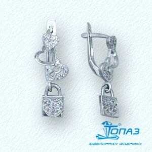 

Серьги с фианитами Линии Любви, Серьги Т30202901