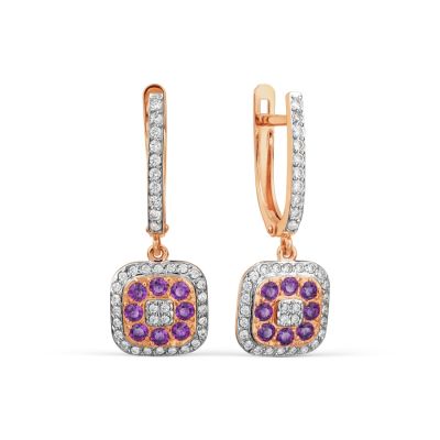 

Серьги с Swarovski Zirconia и фианитами Линии Любви, Серьги Т147028171-02