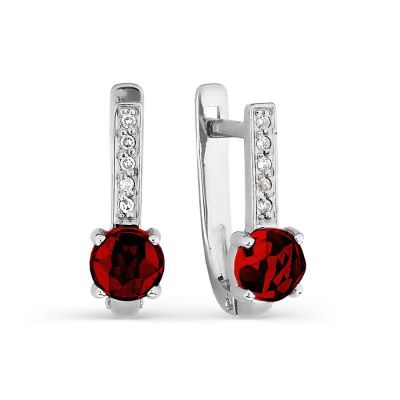 

Серьги с гранатами и фианитами Линии Любви, Серьги Т303026425-01