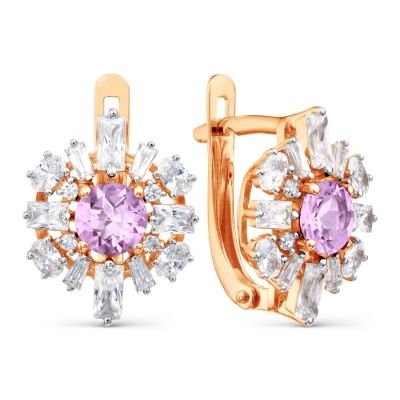 

Серьги с аметистами и Swarovski Zirconia Линии Любви, Серьги Т143029062
