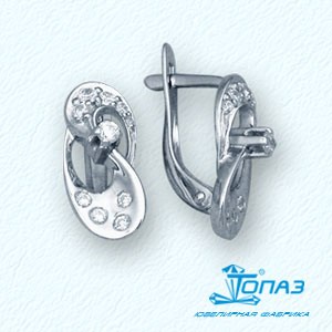 

Серьги с фианитами Линии Любви, Серьги Т30202715