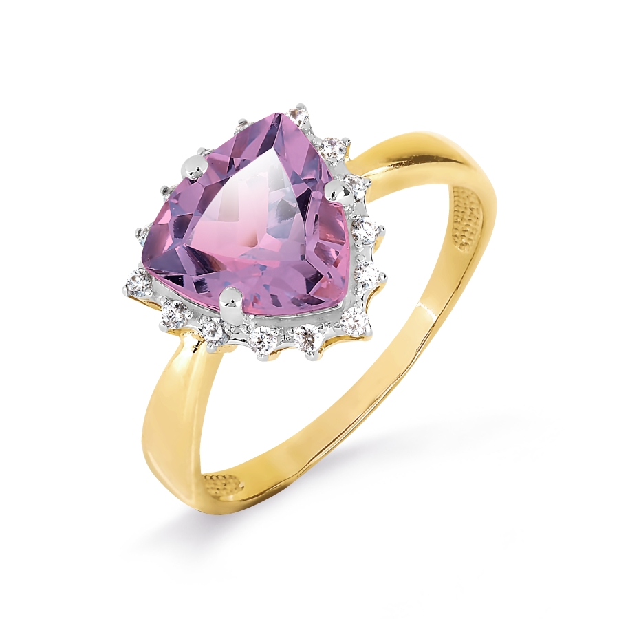 

Кольцо с аметистом и фианитами Линии Любви, Кольцо Т947017086-01