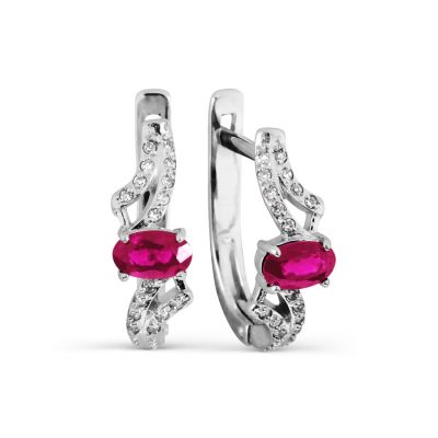 

Серьги с рубинами и бриллиантами Линии Любви, Серьги Т301026802