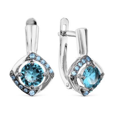

Серьги с топазами и фианитами Линии Любви, Серьги Т30302Б271-04