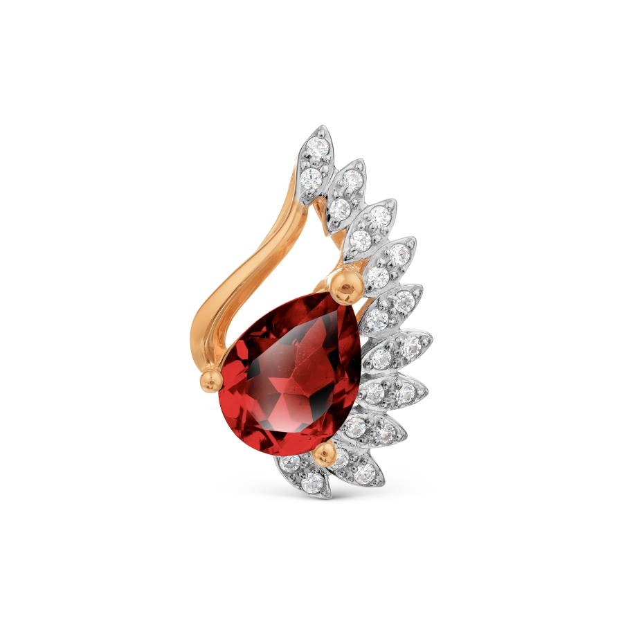 

Подвеска с гранатом и Swarovski Zirconia Линии Любви