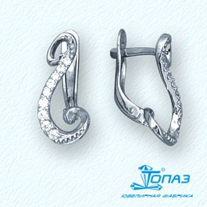 

Серьги с фианитами Линии Любви, Серьги Т30202780