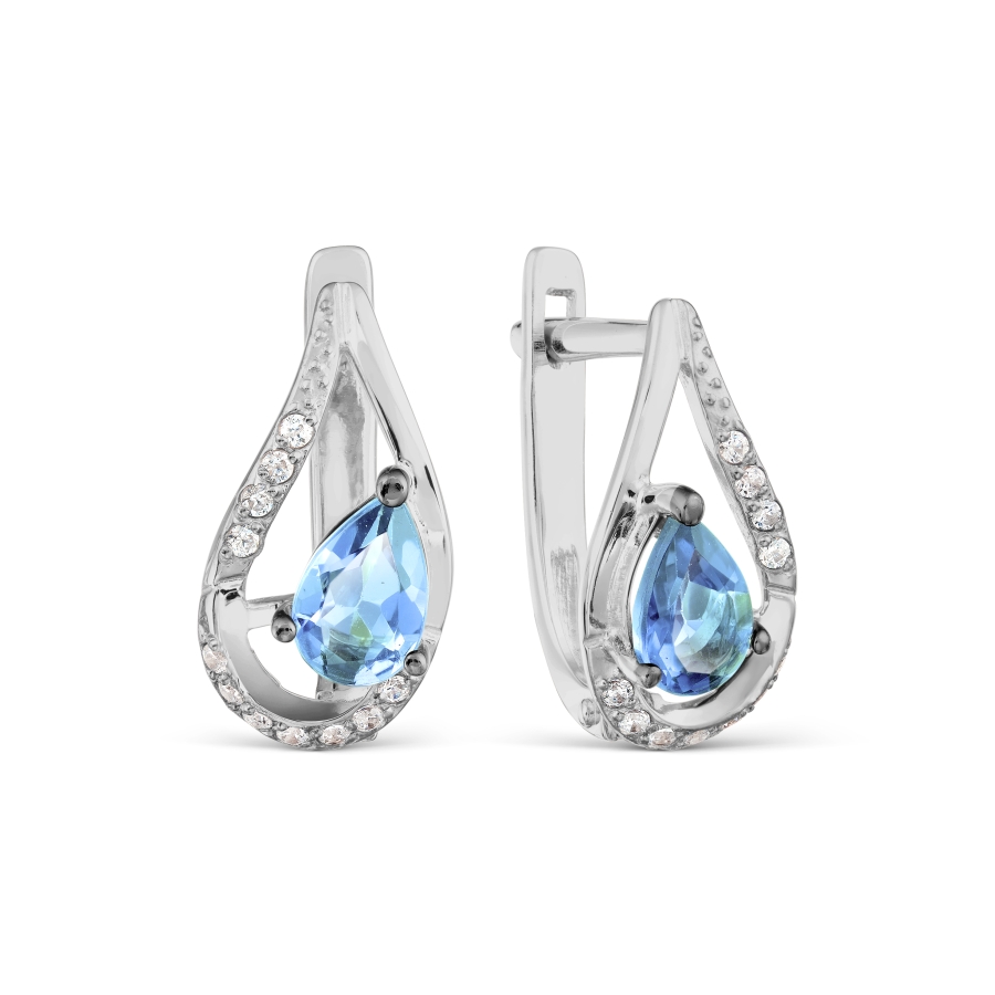 

Серьги с топазами и Swarovski Zirconia Линии Любви, Серьги Т303025955