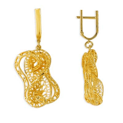 

Серьги из желтого золота Линии Любви, Серьги Т900622691