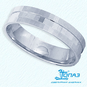 

Кольцо обручальное из белого золота Линии Любви