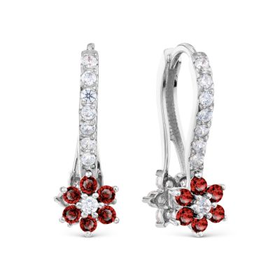 

Серьги с гранатами и фианитами Линии Любви, Серьги Т303029991-01